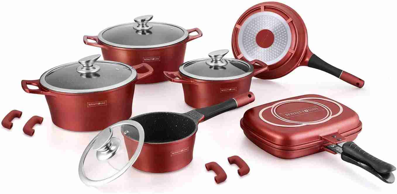 Batteria di Pentole RL-ES1015M 15 Pezzi Nero, Copper o Burgundy