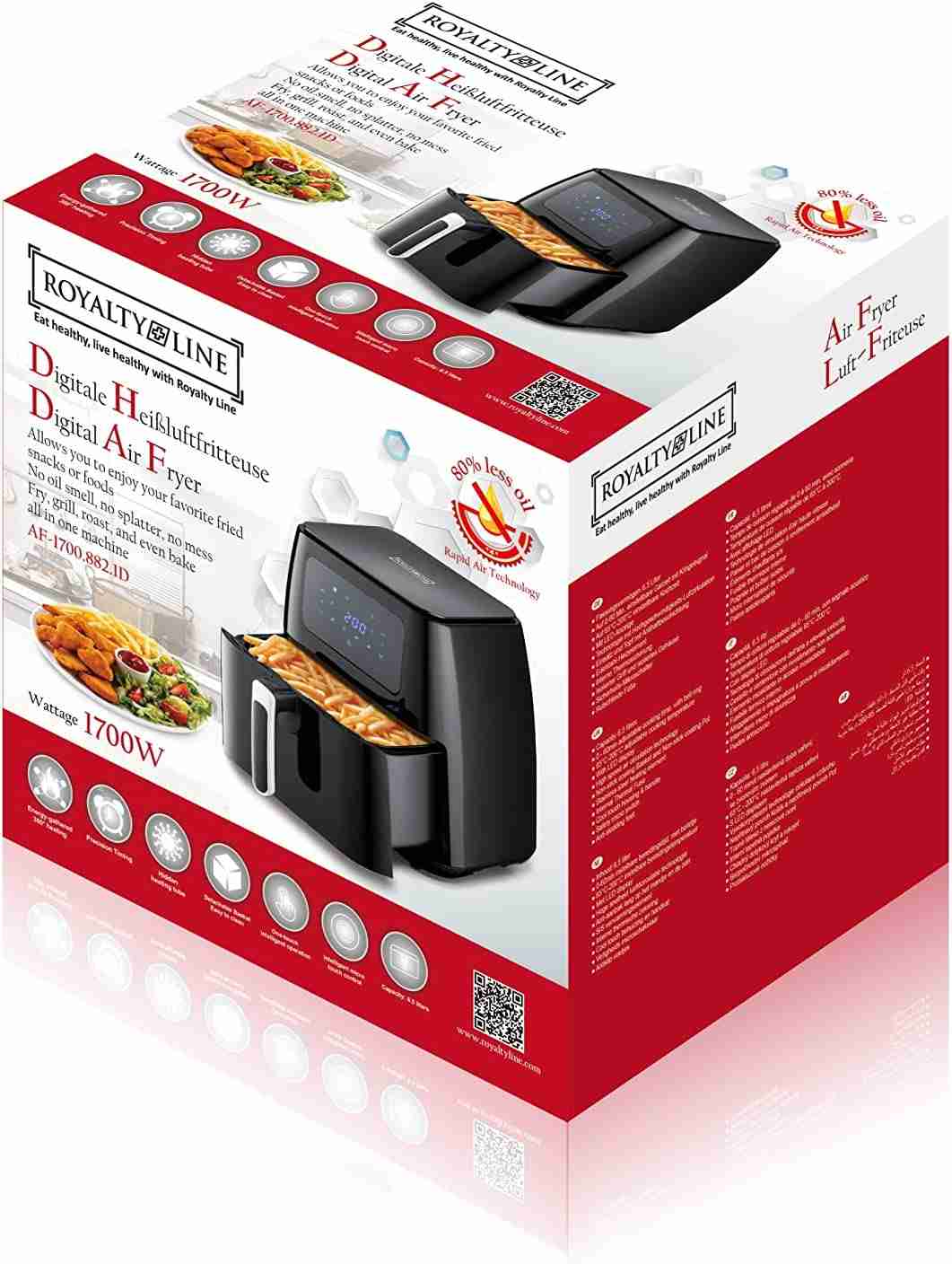 Friggitrice ad Aria Digitale Royalty Line RL-AF1700 6,5L 1700W
