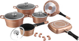 Batteria di Pentole RL-ES1015M 15 Pezzi Nero, Copper o Burgundy