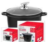 Casseruola Alta Antiaderente con Coperchio in Vetro – 24 cm / 28 cm