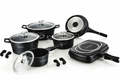 Batteria di Pentole RL-ES1015M 15 Pezzi Nero, Copper o Burgundy