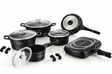 Batteria di Pentole RL-ES1015M 15 Pezzi Nero, Copper o Burgundy