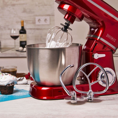 Dettaglio impastatrice planetaria Royalty Line Leon colore Rosso
